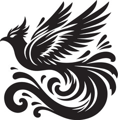 Quetzal bird silhouette vector art