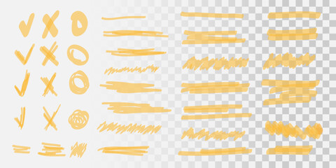 Marker lines. Vector highlighter brush lines. Hand drawing. Vector illustration