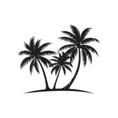 Fototapeta premium silhouette coconut tree vector
