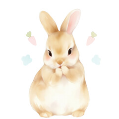 Easter bunny on transparent background