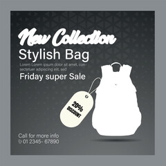 new special school bag social media post design. Bag social media instagram post template