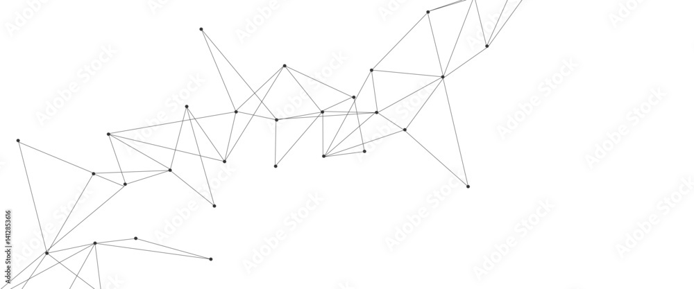 Poster  Abstract geometric background of science and technology concept. Digital technology futuristic internet network speed connection white background.