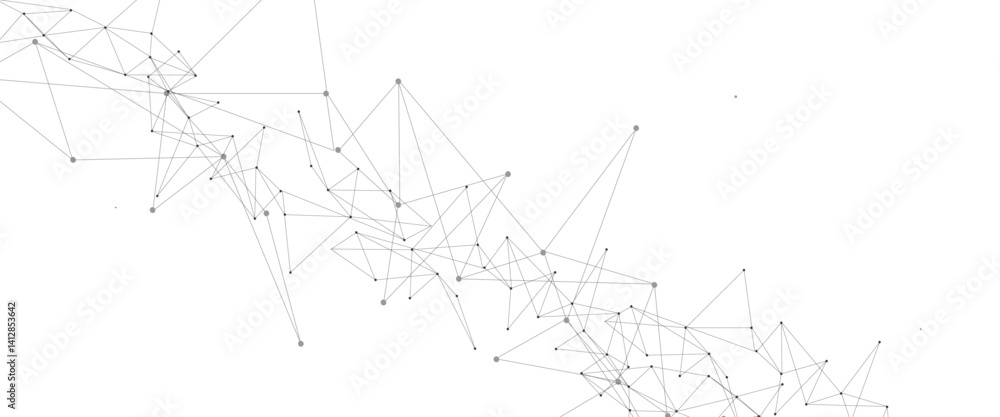 Fototapete vector illustration of minimalistic design with connecting the dots and lines. vector connect link b