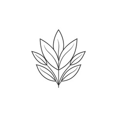Elegant Line Art Leaf Design for Nature Logo