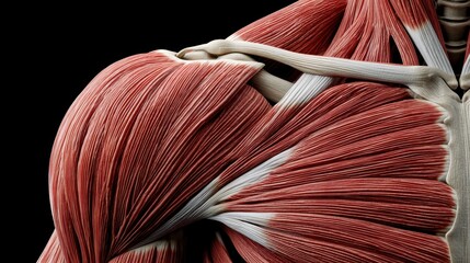 Detailed anatomy of the human shoulder muscles