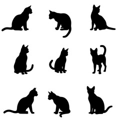 black silhouettes of cats