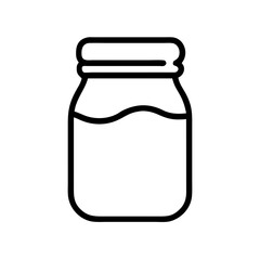 Jam jar icon in black outline on white background