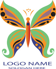 Butterfly logo icon vector .