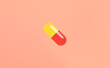 Pill or Capsule Emoji. Healthcare, Medicine, Health, Pharmacy, or Drug Use Concept.