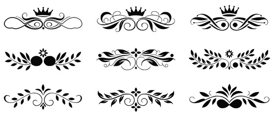 Elegant Floral Decorative Ornaments Set Vector Design For Invitations And Decorations