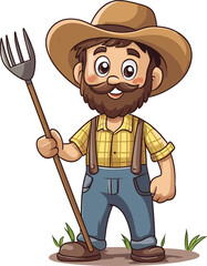 farmer with a pitchfork