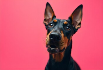 Obraz premium black dog portrait