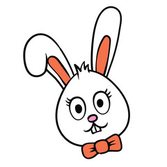 bunny easter day doodle vector illustration hand drawn cartoon