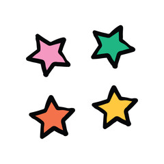 Obraz premium stars easter day doodle vector illustration hand drawn cartoon