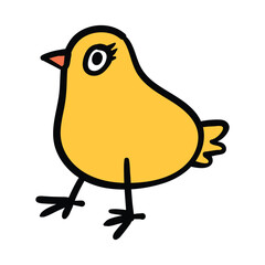 bird chick easter day doodle vector illustration hand drawn cartoon