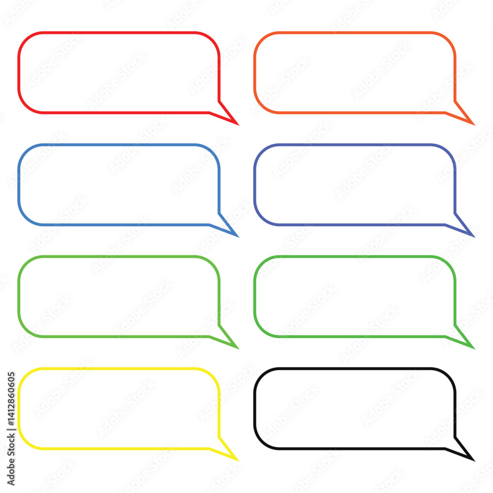 Poster chat bubbles: a collection of various colored chat bubbles, ready for your custom message and graphi