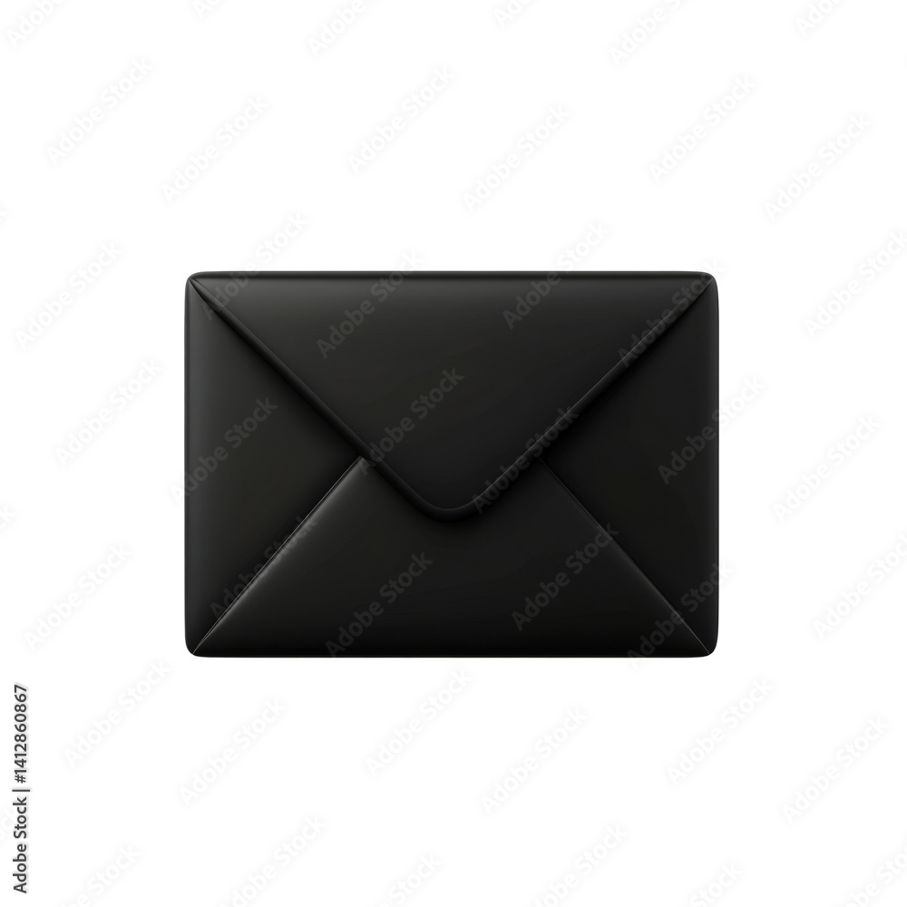 Poster sleek black envelope with minimal design and strong geometric shape for elegant message delivery