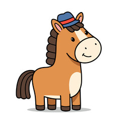 Fototapeta premium Cartoon horse toy for children's development and active play, symbolizing the joy of childhood