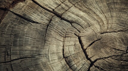 Fototapeta premium Detailed Close-Up of Natural Weathered Tree Ring Texture