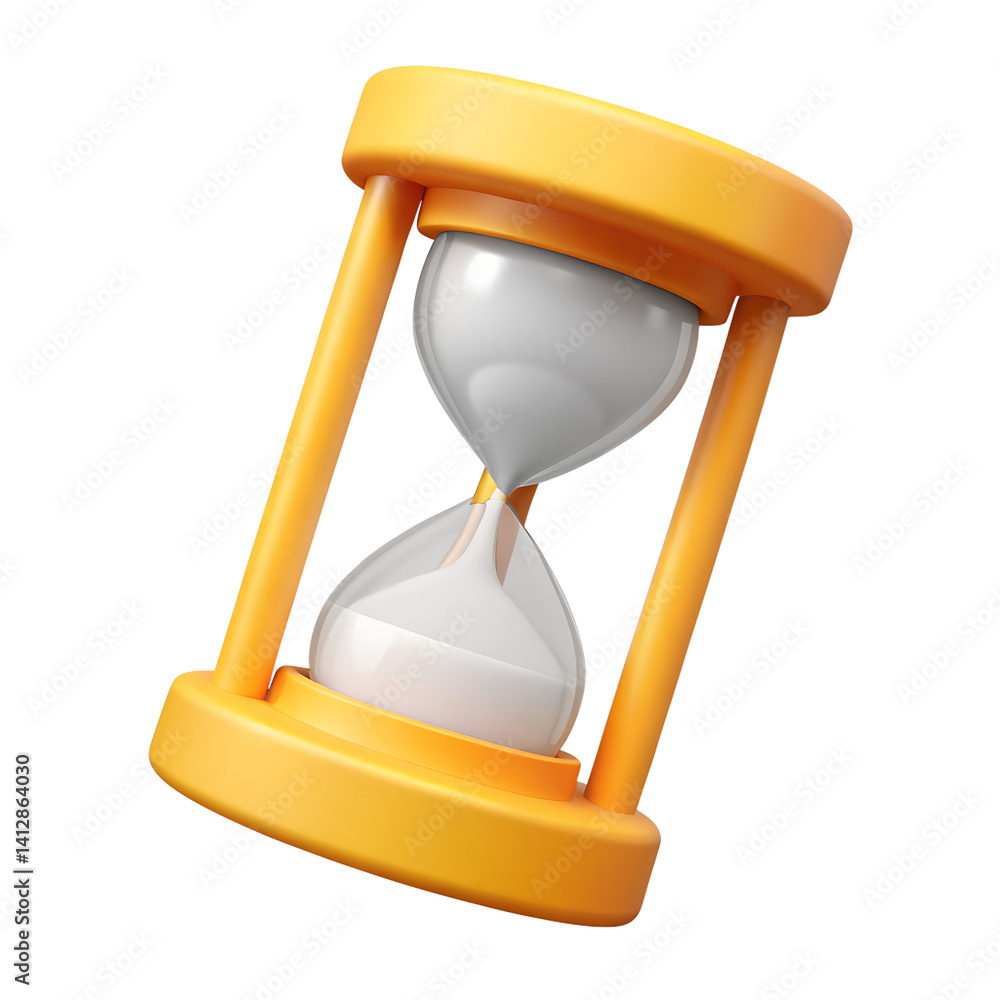 Fototapete hourglass time clock with golden color 3d rendering icon for website or game. classic simple hourgla