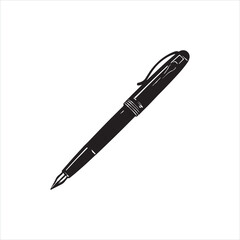 Black silhouette of a ballpoint pen