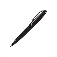 Black silhouette of a ballpoint pen