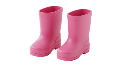 Colorful rubber boots on transparent background