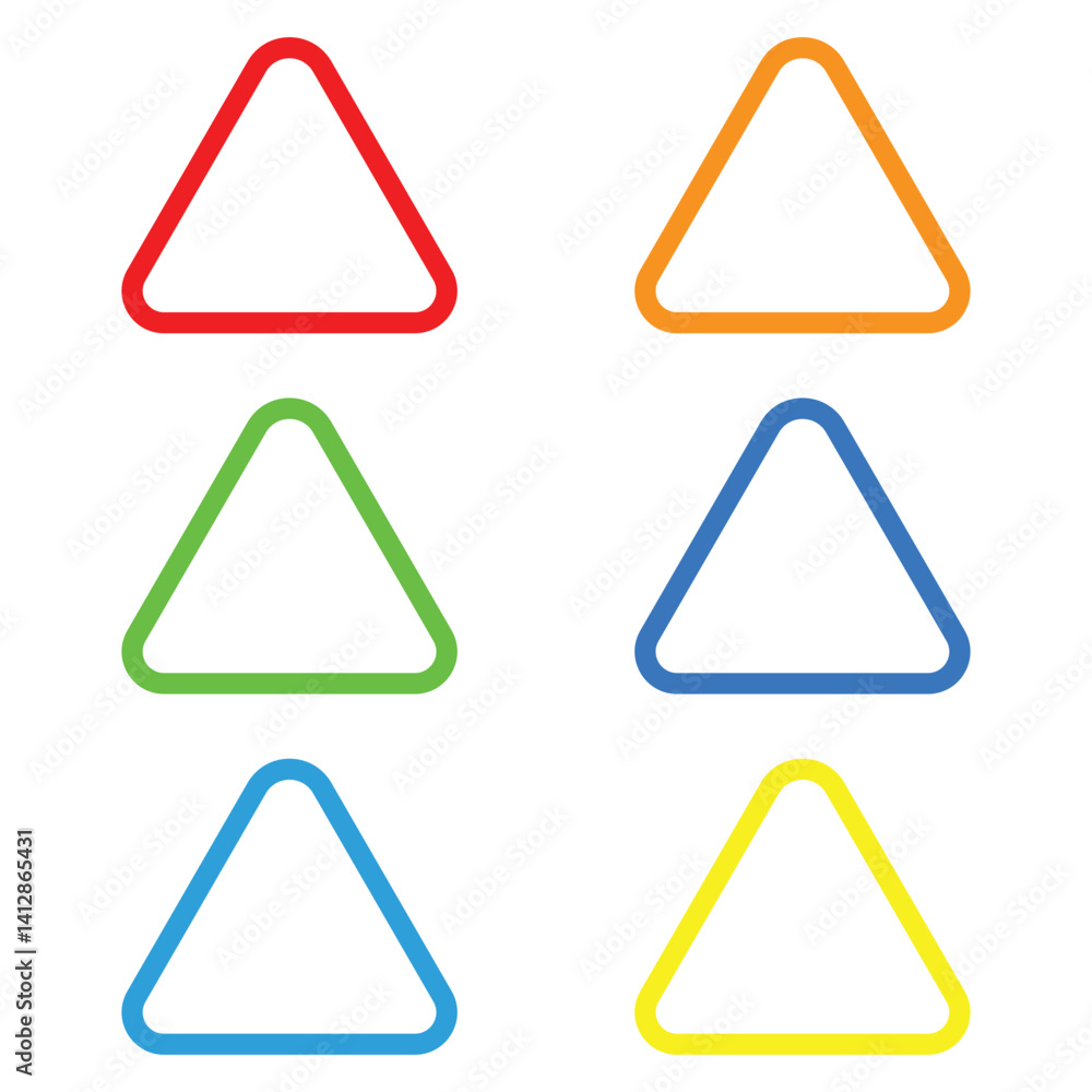Aufkleber geometric trio of triangles: a colorful display of six vibrant triangles in a perfect geometry, demo