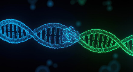DNA strand damage mutation or genetic repair biotechnology concept