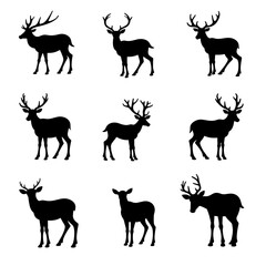 silhouettes of deer