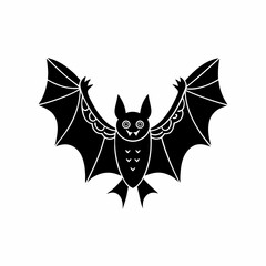 creative Silhouette bat Icon Vector Illustration
