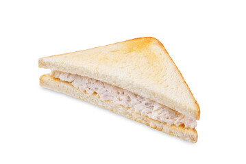 Chicken salad sandwich on a white isolated background