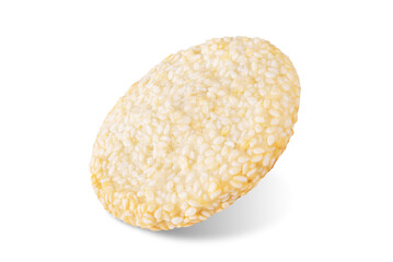 Sesame seeds cookies on a white isolated background