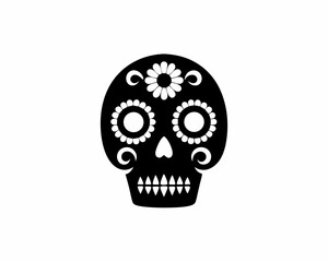 creative Silhouette skull Icon Vector Illustration
