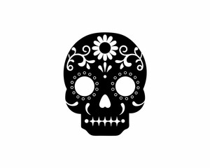 creative Silhouette skull Icon Vector Illustration
