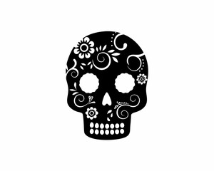 creative Silhouette skull Icon Vector Illustration
