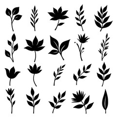 Fototapeta premium Seamless pattern with leaves silhouettes