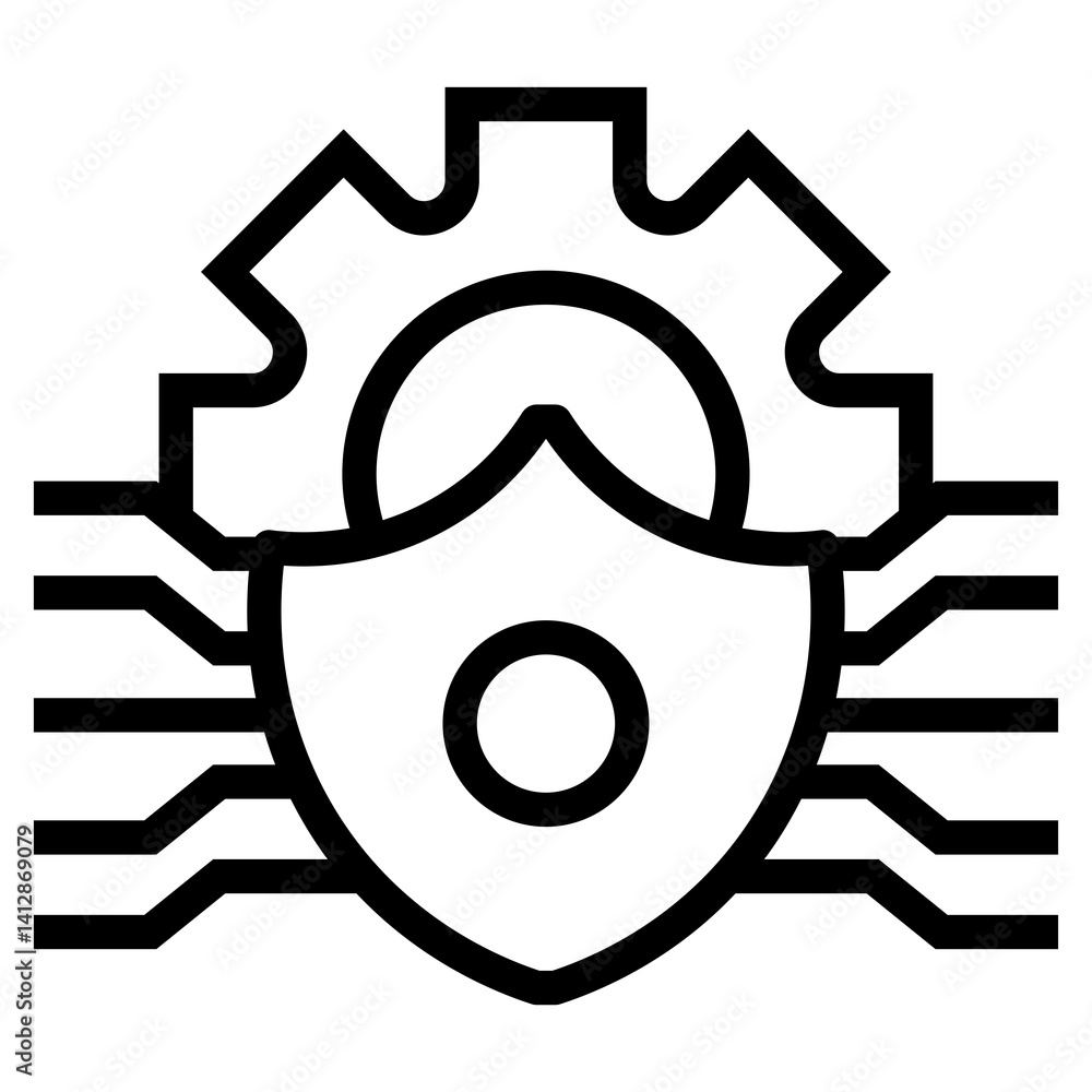Poster cyber security vector icon