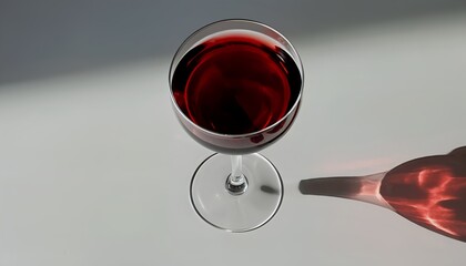 a digitally rendered image shows red wine being poured from a bottle into a wine glass against a neutral gray background.