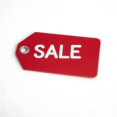 Red sale tag against a PNG and transparent background	