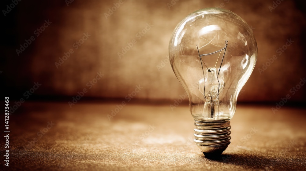 Poster light bulb silhouette resting on a table against a black background representing soft thinking and c