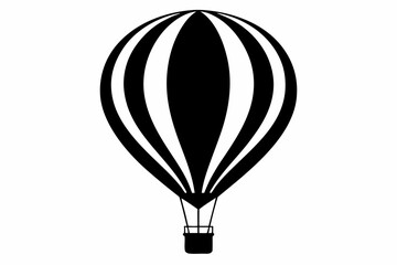 Naklejka premium Hot Air Balloon Silhouette Vector Illustration Black and White