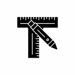 creative details T-square Icon Vector Illustration