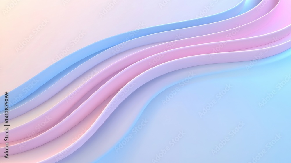 Poster modern stylish background with layered translucent shapes, neon lights and muted gradients