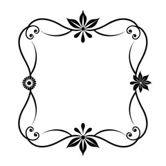 Twirl Calligraphic Floral Baroque Frames Vector Set.