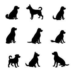 dog silhouettes vector