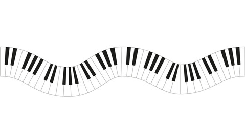 Wavy piano keys create a unique visual representation of music and rhythm artistry © woters