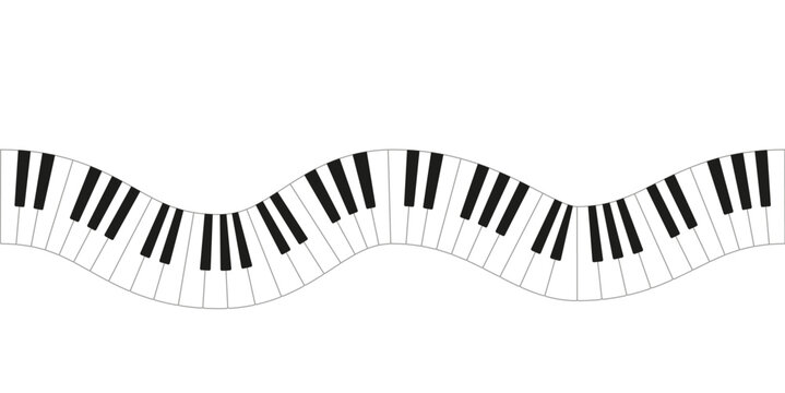 Wavy piano keys create a unique visual representation of music and rhythm artistry