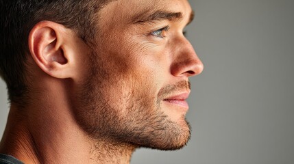 Male profile portrait stock photo