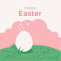 Easter egg hunt illustration, for themed cards, posters,  invitation, banner, menu, kids design